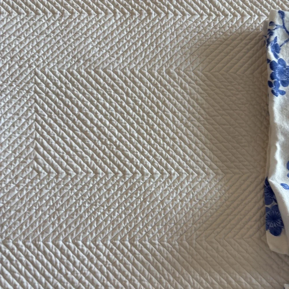 Williams Sonoma Placemats 2 white quilted and 2 cotton‎ napkins floral